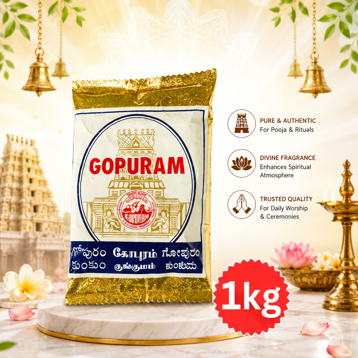 Gopuram 1kg RED kumkum image 0