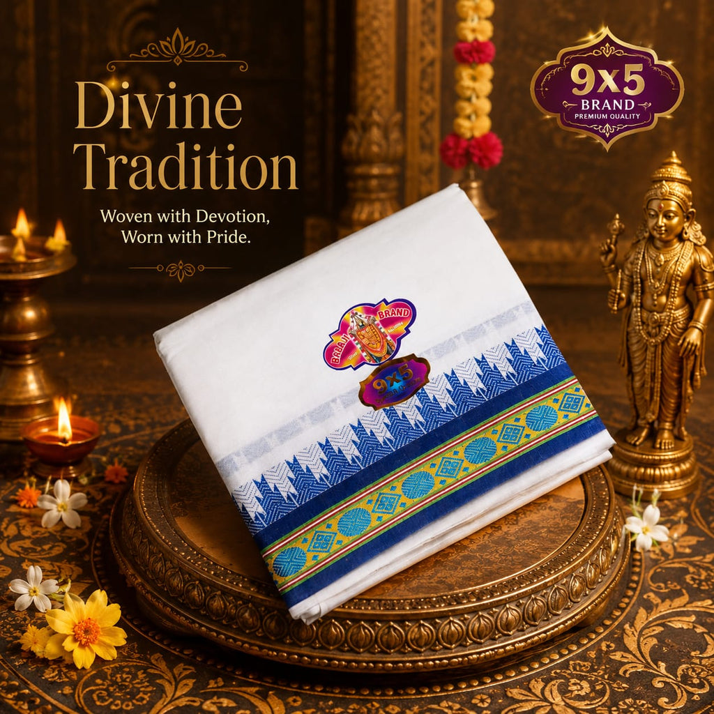PATTAR PANCHE-white/blue border image 3