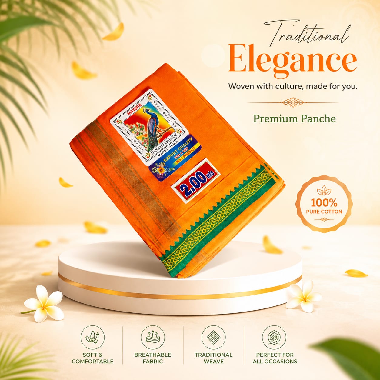 PANCHE- 4 yards/Orange image 0