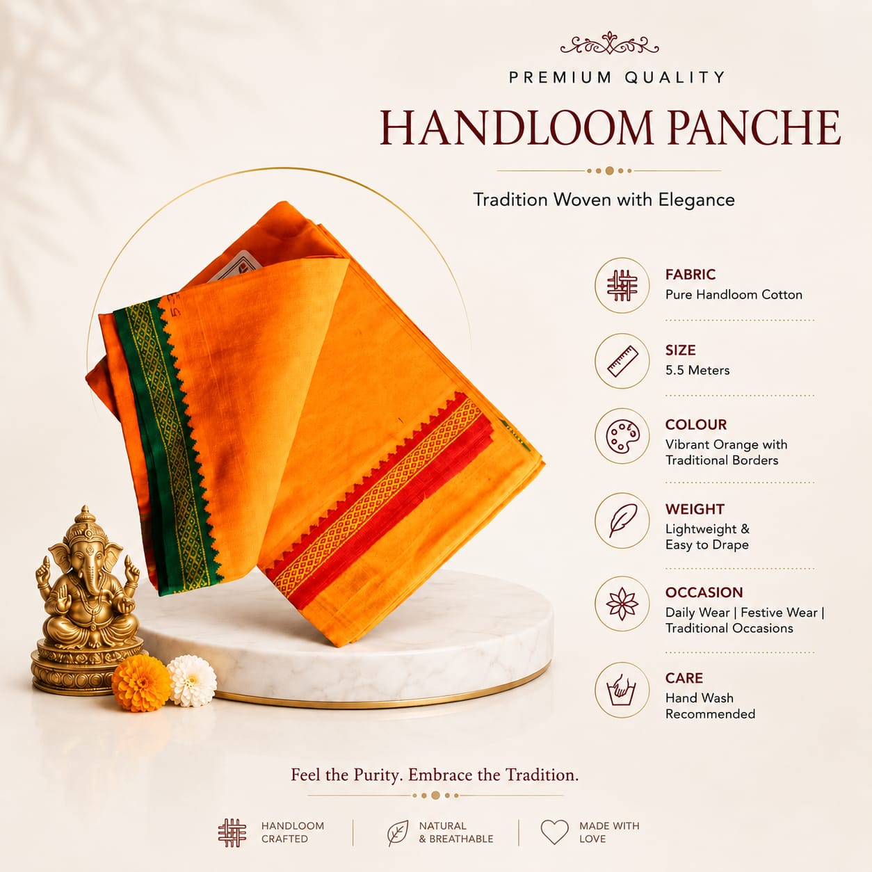 PANCHE- 4 yards/Orange image 1