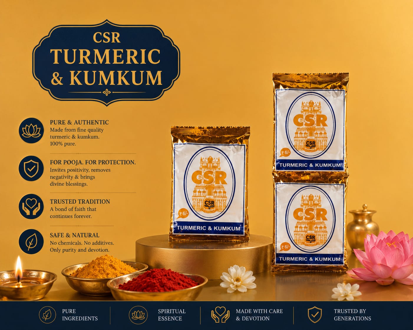 CSR Kumkum & Turmeric- 20 Packets image 0