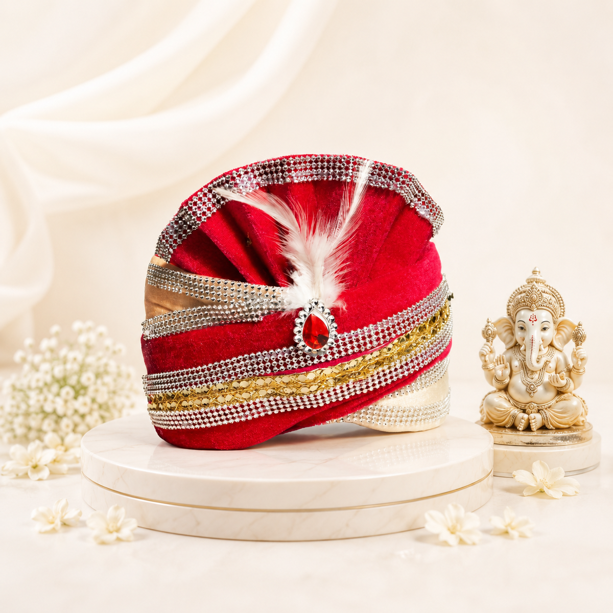 Red/Cream-Peta -Headgear image 0