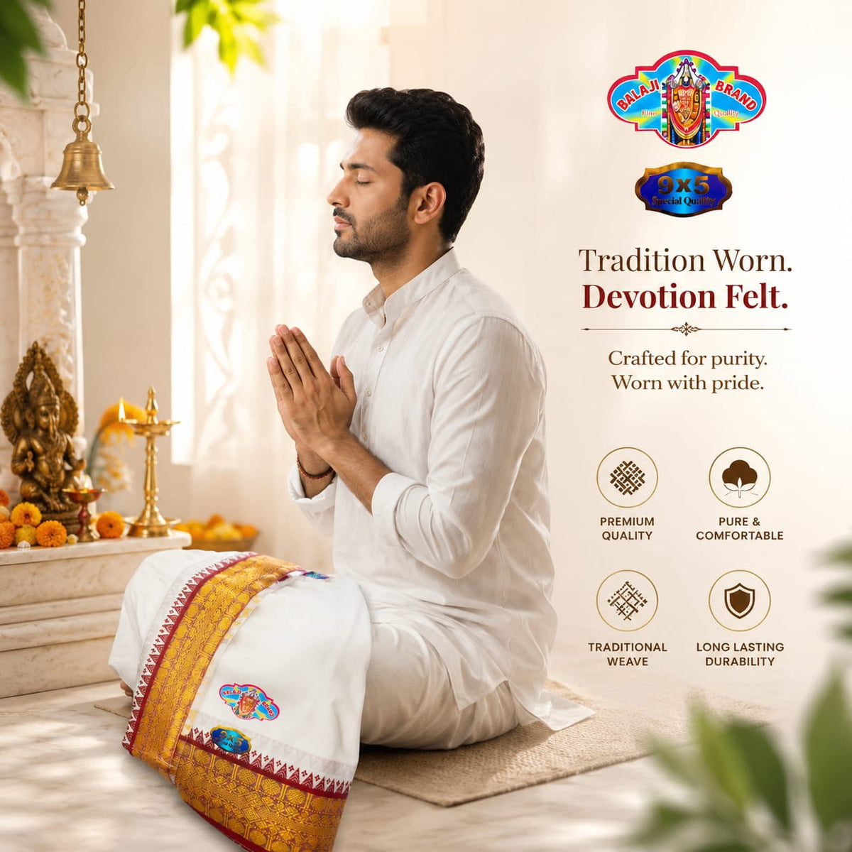 COTTON PATTAR PANCHE-white image 2