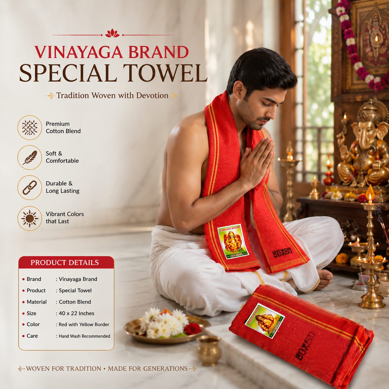 Small Red Towel-4 piece (30*50) image 0