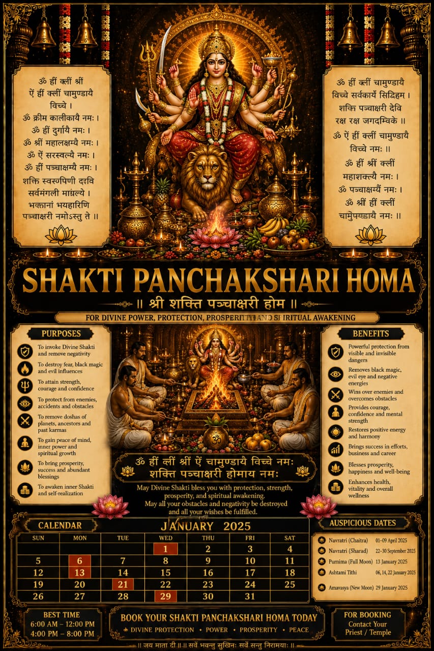 Shakti Panchakshari Homa Pooja Samagri Kit
