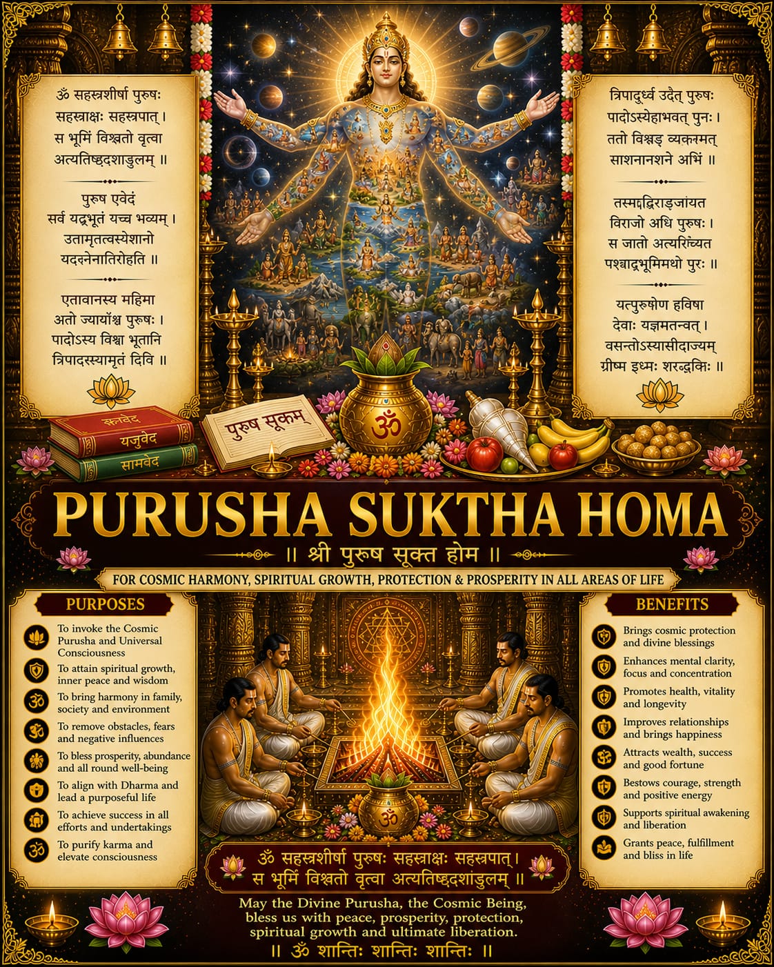 Purusha Sukta Homa Pooja Samagri Kit