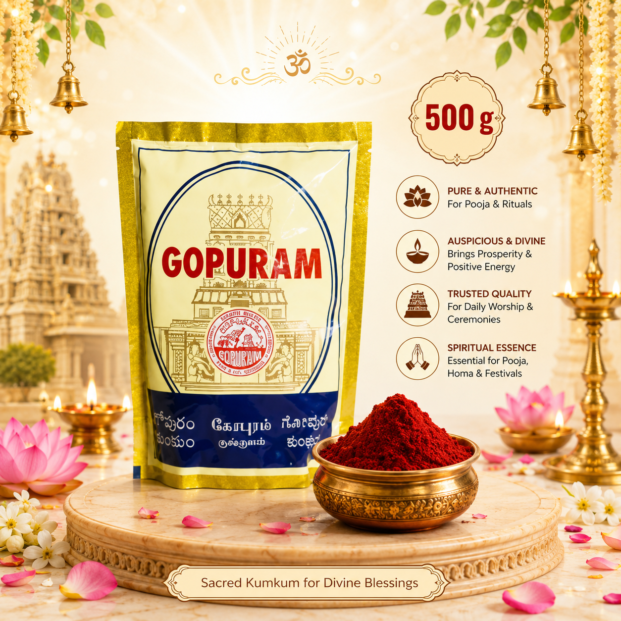 Gopuram  red Kumkum image 0