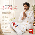 Kutch White Towel-Golden line (30*60) image 0
