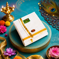 COTTON PATTAR PANCHE- gold small border image 0